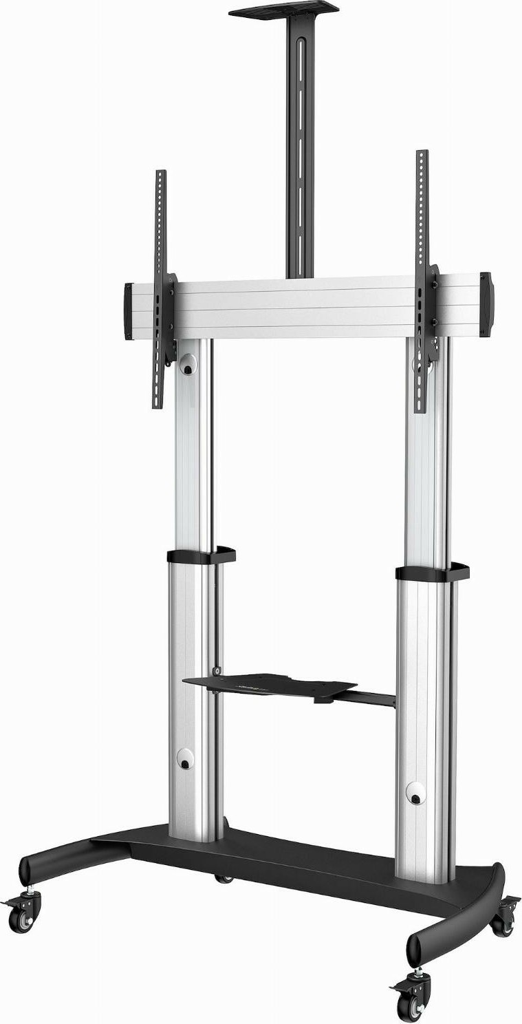 StarTech.com Verrijdbare TV Standaard - Stevige TV Vloerstandaard voor 60-100" Scherm (100kg) - In Hoogte te Verstellen Verrijdbaar TV Meubel op Wielen - Universele Televisiestandaard - STNDMTV100