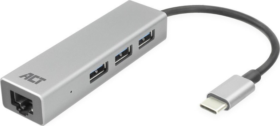 ACT USB-C hub 3.0, 3x USB-A, Gigabit ethernet - AC7055
