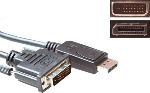ACT Verloopkabel DisplayPort male naar DVI male 1.80 m - AK3995
