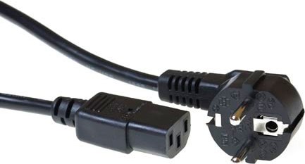 ACT Netsnoer CEE 7/7 male (haaks) - C13 zwart 2 m - AK5015