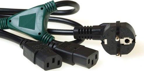 ACT 230V splitcable schuko male - 2 x C13 - AK5050