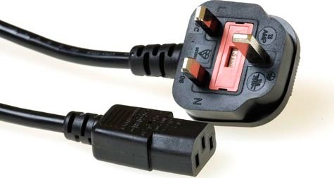ACT Netsnoer UK connector - C13 zwart 2,5 m - AK5060