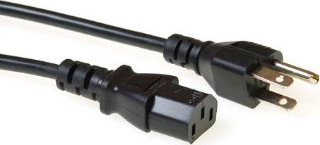 ACT Netsnoer USA connector - C13 zwart 2,5 m - AK5062
