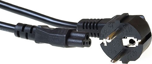 ACT Netsnoer CEE 7/7 male (haaks) - C5 zwart 1 m - AK5162