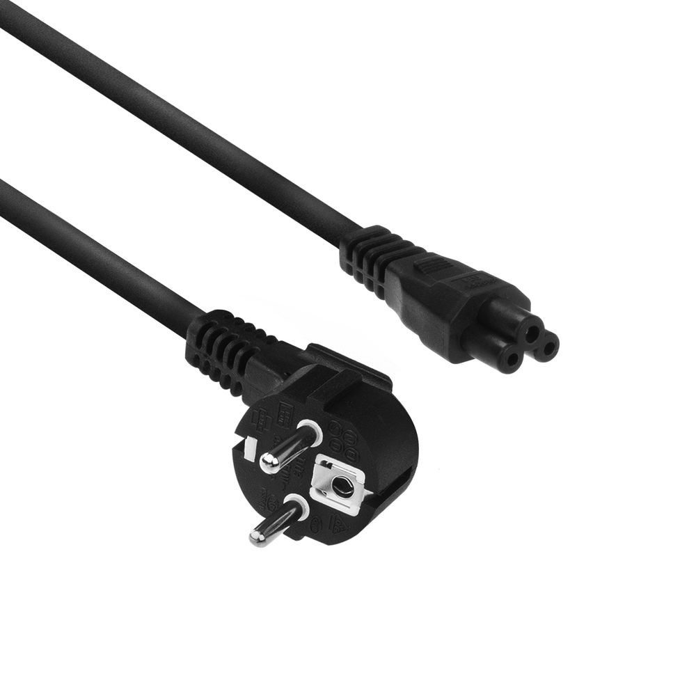ACT Netsnoer CEE7/7 male (haaks) - C5 zwart 2 m - AC3310