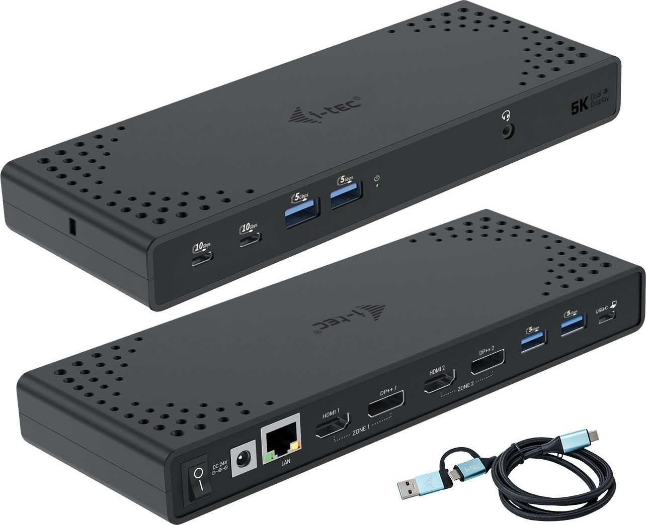i-tec USB 3.0 / USB-C / Thunderbolt 3 Dual Display Docking Station Gen2 + Power Delivery 100W - CADUA4KDOCKPDL2