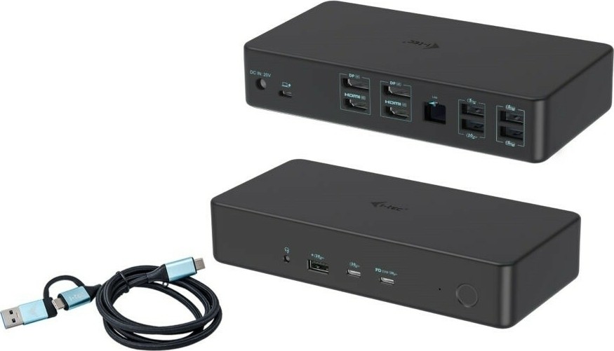 i-tec USB 3.0 / USB-C / Thunderbolt 3 Professional Dual 4K Display Docking Station Generation 2 + Power Delivery 100W - CADUAL4KDOCKPD2