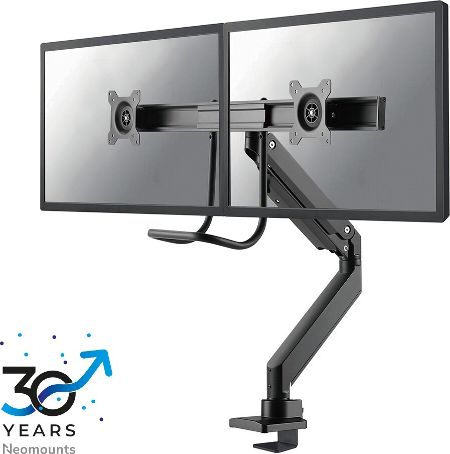 Neomounts NM-D775DXBLACK Monitorarm 10-32" - gasveer - Topfix - 180°-stop