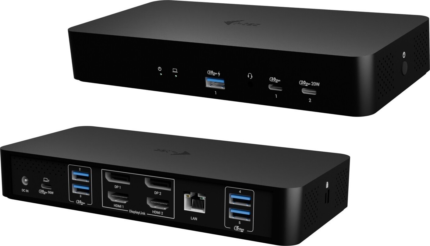 i-tec Universal Intelligent Dual Display Docking Station + Power Delivery 100W - CAINTGDUAL4KDOCPD