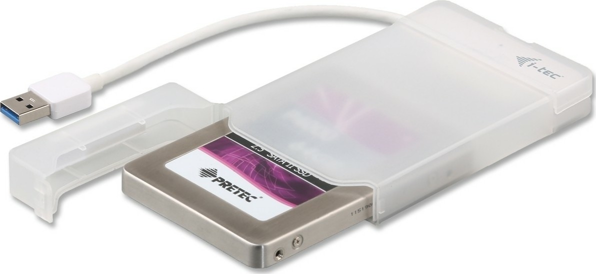 i-tec behuizing voor opslagstations HDD-/SSD-behuizing Wit 2.5" - MYSAFEU314
