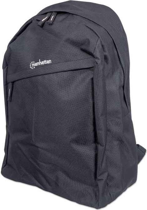 Manhattan Knappack rugzak 15,6", zwart, LAGE KOSTEN, lichtgewicht, interne laptophoes, accessoirevak, gevoerde verstelbare schouderbanden, fleshouder, 3 jaar garantie - 439831