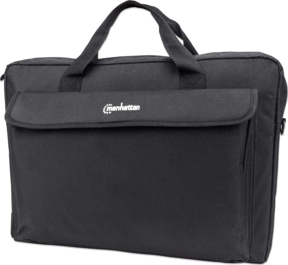 Manhattan London laptoptas 17,3", top loader, zwart, LAGE KOSTEN, accessoirevak, afneembare schouderriem, notebooktas, 3 jaar garantie - 439909