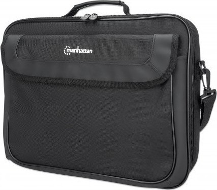 Manhattan Cambridge laptoptas 15,6", laptoptas met volledige opening, zwart, LAGE KOSTEN, accessoirevak + achtervak, afneembare schouderriem, clamshell, 3 jaar garantie - 439947