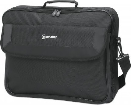 Manhattan Cambridge laptoptas 17,3", laptoptas met volledige opening, zwart, LAGE KOSTEN, accessoirevak + achtervak, afneembare schouderriem, clamshell, 3 jaar garantie - 439992