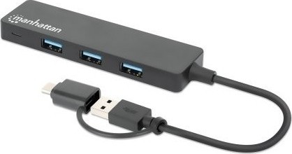 Manhattan USB-C & USB-A combo dock/hub, poorten (4): USB-A (4×), 5 Gbps (USB 3.0), USB-gevoed (geen externe voeding vereist) - 180863