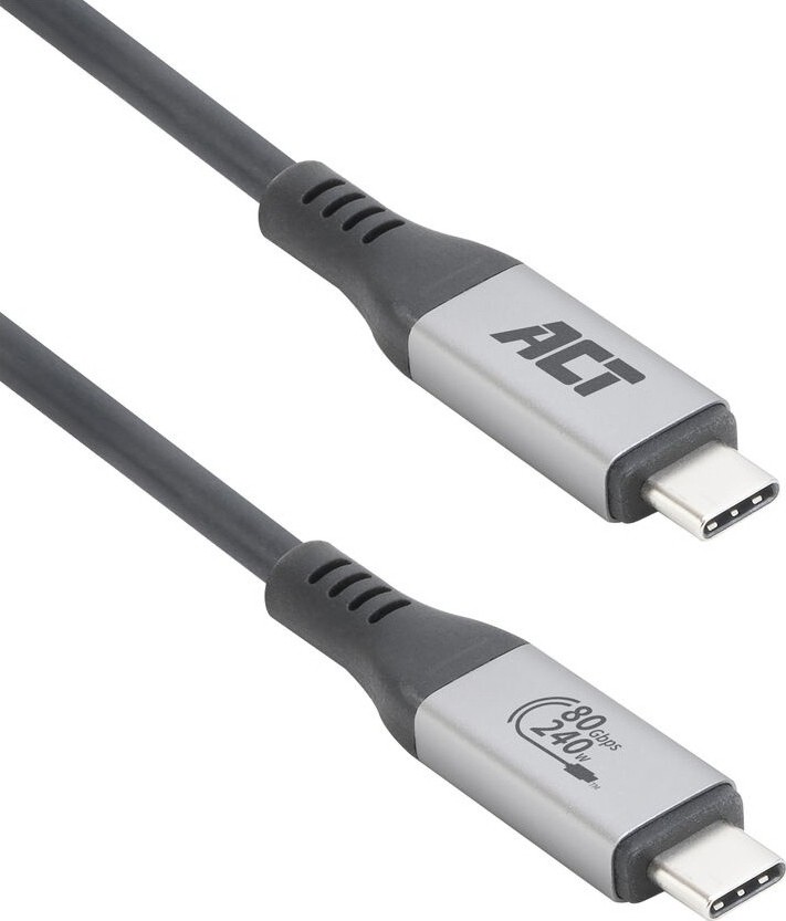 ACT USB4 80Gbps Thunderbolt 5 240W USB Type-C kabel, USB-IF gecertificeerd, 1,5 meter - AC7452