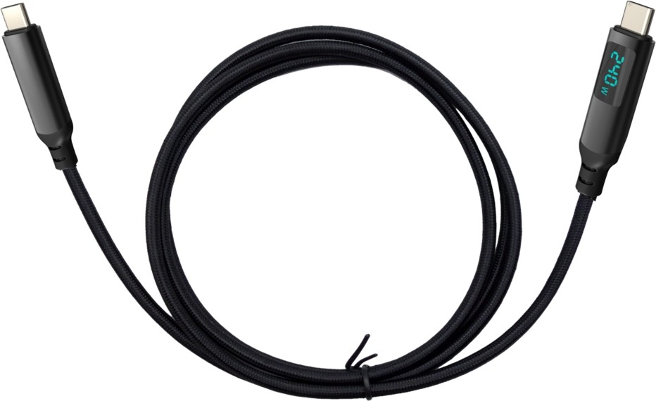 i-tec Thunderbolt 4/USB4 Class Pro Cable 240W with LCD (40 Gbps, 150 cm) - TB4CBL150CMPRO