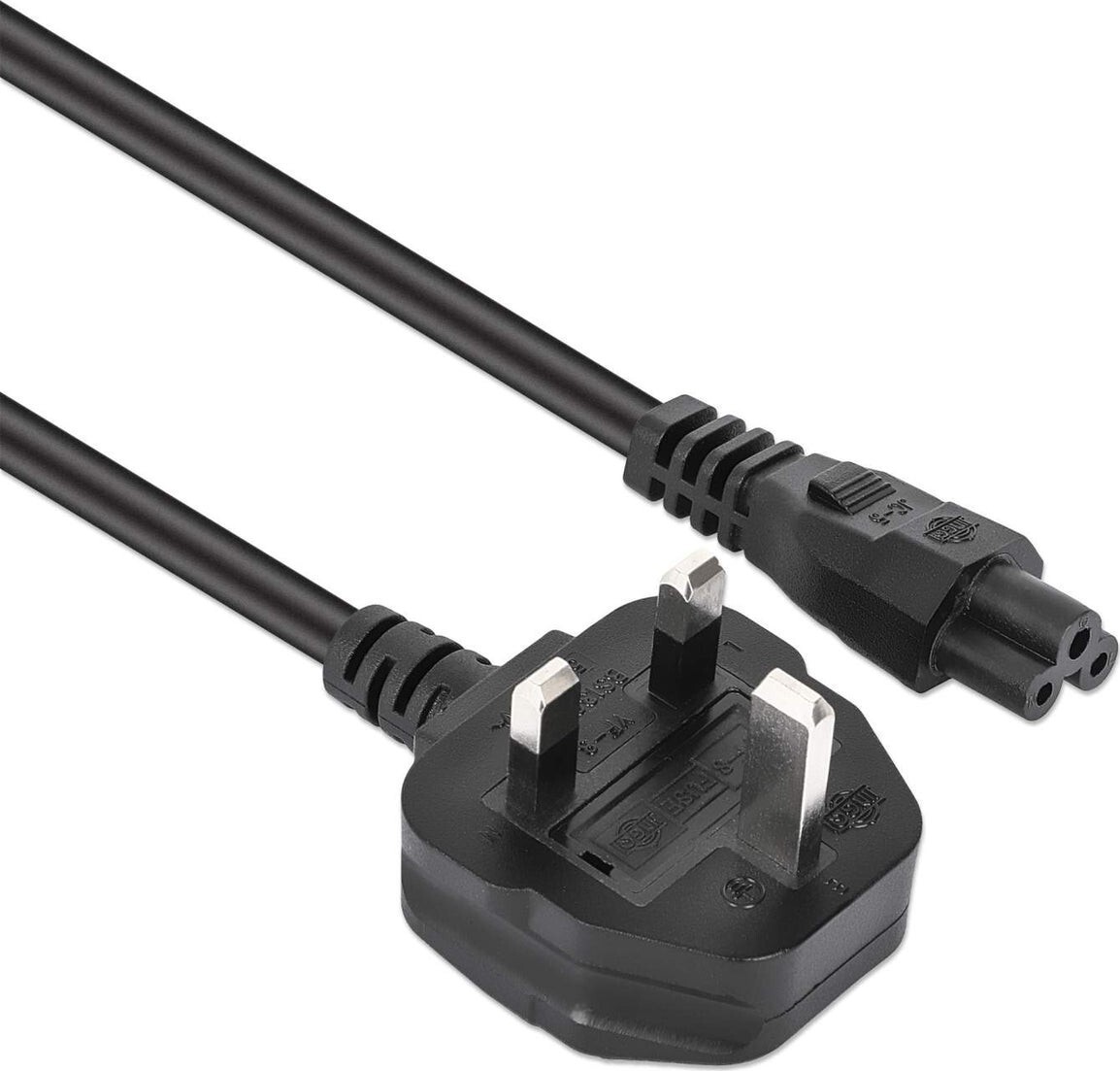 Manhattan electriciteitssnoer Zwart 1,8 m C6 stekker Netstekker type G - 356435